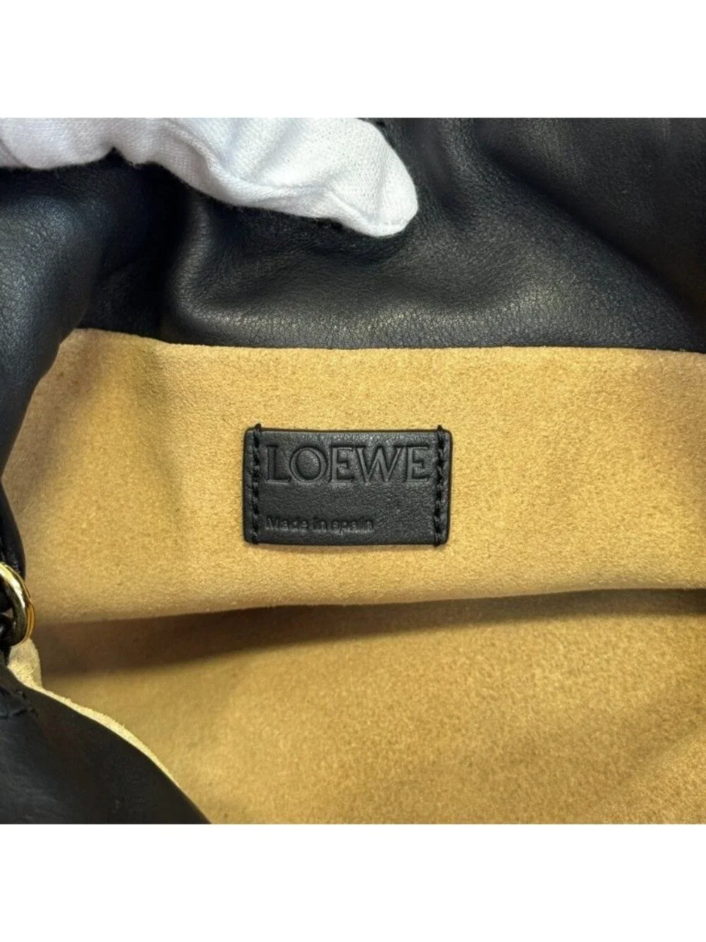 Loewe Flamenco Anagram Leather Black 2-Way Clutch Shoulder Bag Pouch